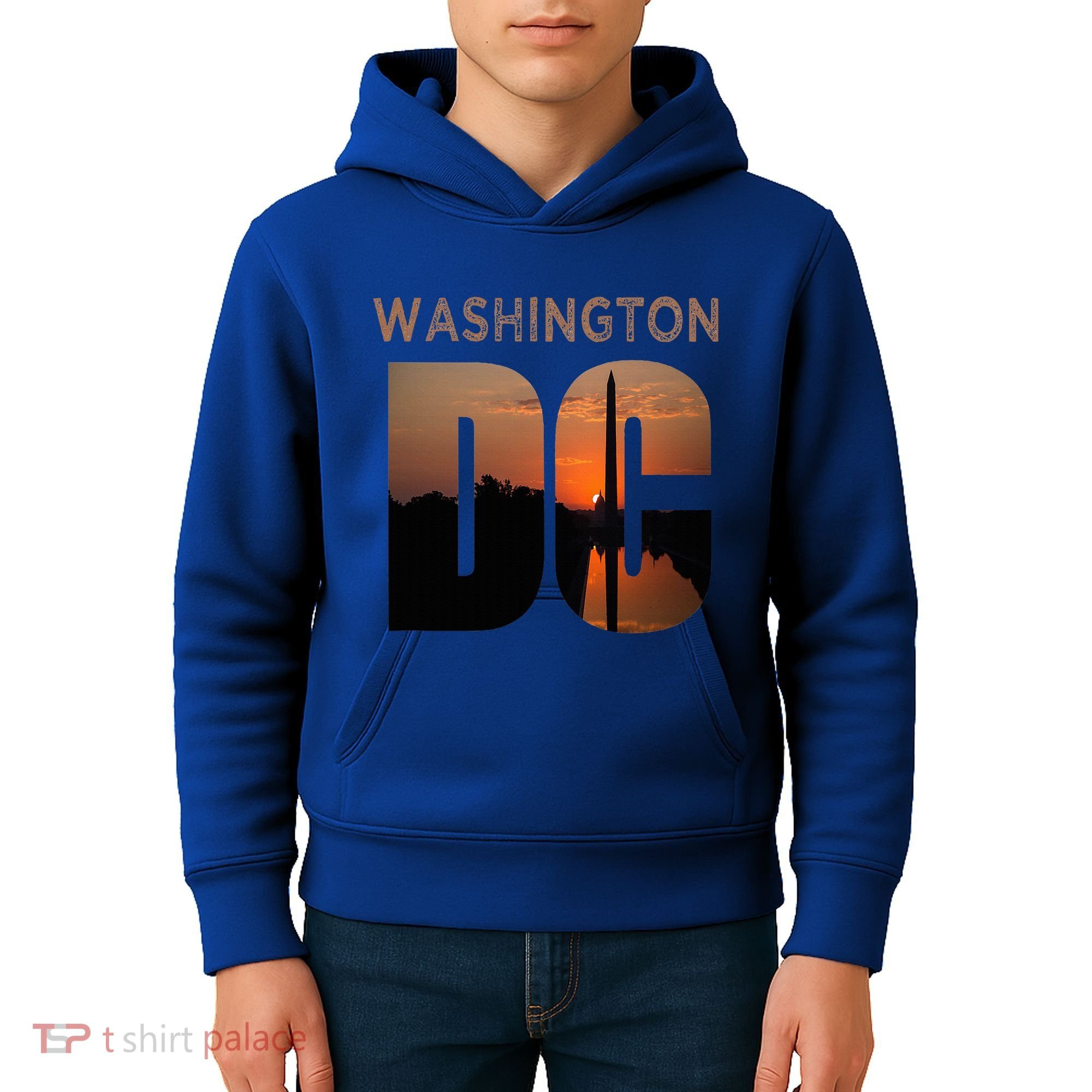 Washington Dc Monument Skyline Art Vacation Souvenir Kids Hoodie