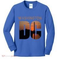 Washington Dc Monument Skyline Art Vacation Souvenir Kids Long Sleeve Shirt thumb 0