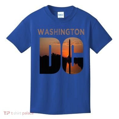 Washington Dc Monument Skyline Art Vacation Souvenir Kids T-Shirt