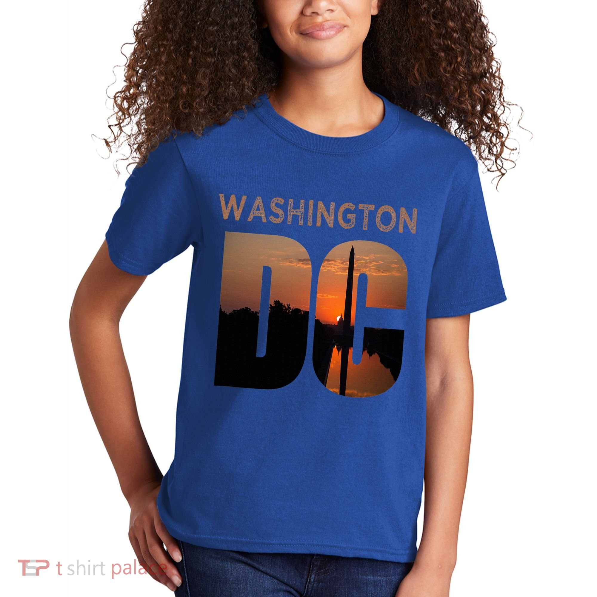 Washington Dc Monument Skyline Art Vacation Souvenir Kids T-Shirt