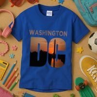 Washington Dc Monument Skyline Art Vacation Souvenir Kids T-Shirt thumb 3
