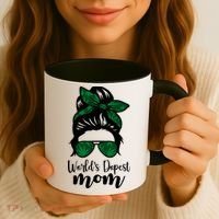 World's Dopest Mom Weed Hair Bun Coffee Mug thumb 3