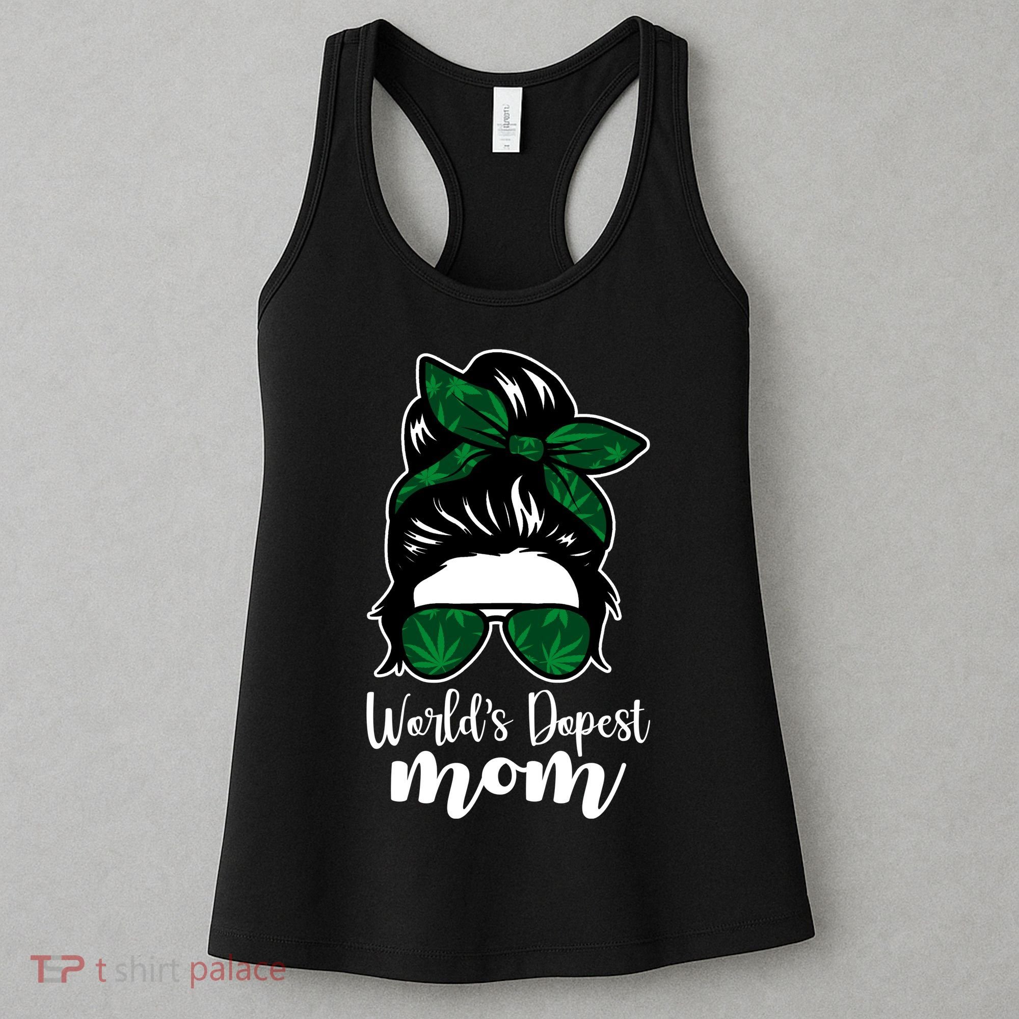 World's Dopest Mom Weed Hair Bun Women's Tank Top