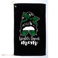 World's Dopest Mom Weed Hair Bun Golf Towel thumb 0