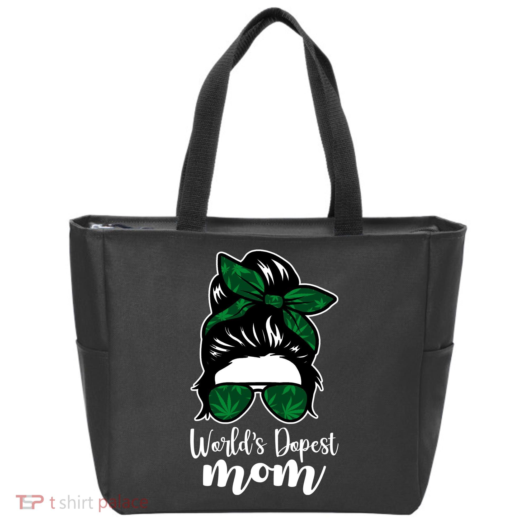 World's Dopest Mom Weed Hair Bun Tote Bag