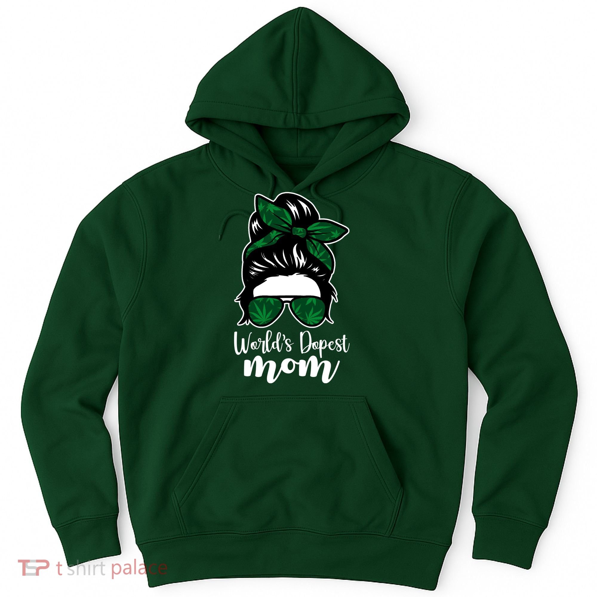 World's Dopest Mom Weed Hair Bun Hoodie