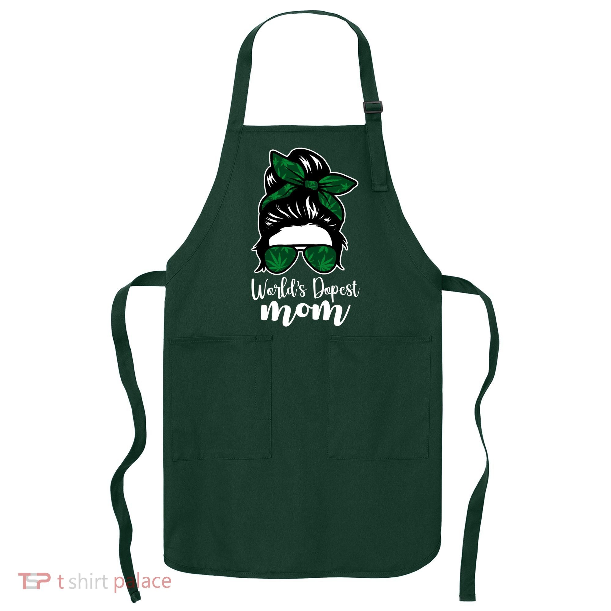 World's Dopest Mom Weed Hair Bun Apron