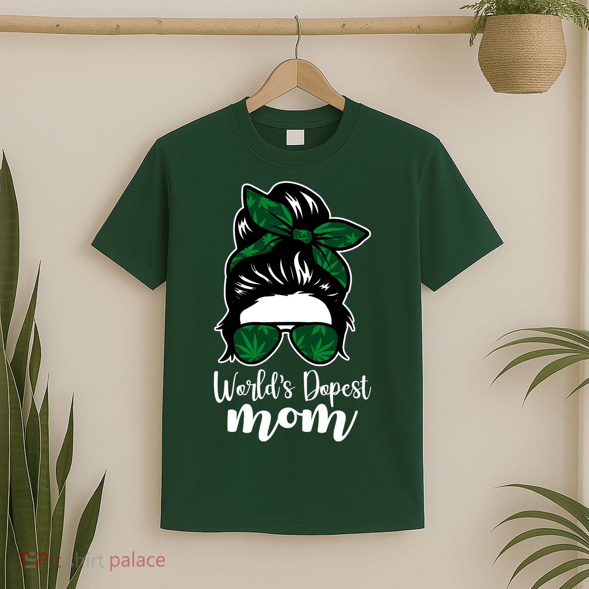 World's Dopest Mom Weed Hair Bun T-Shirt