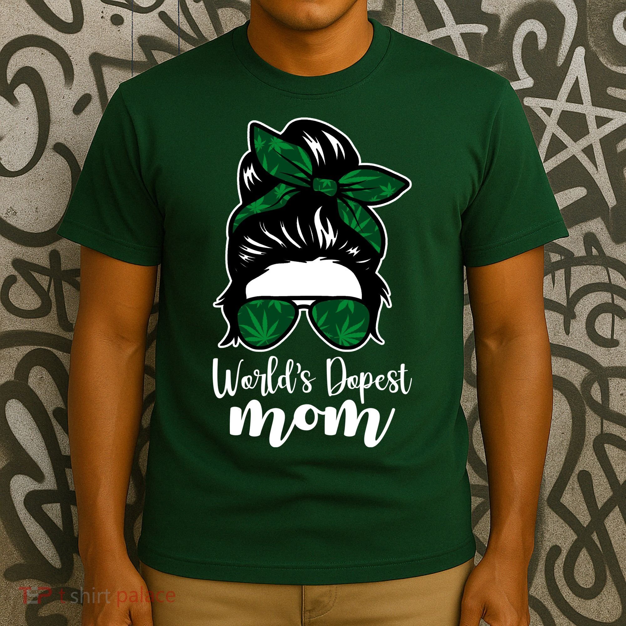 World's Dopest Mom Weed Hair Bun T-Shirt