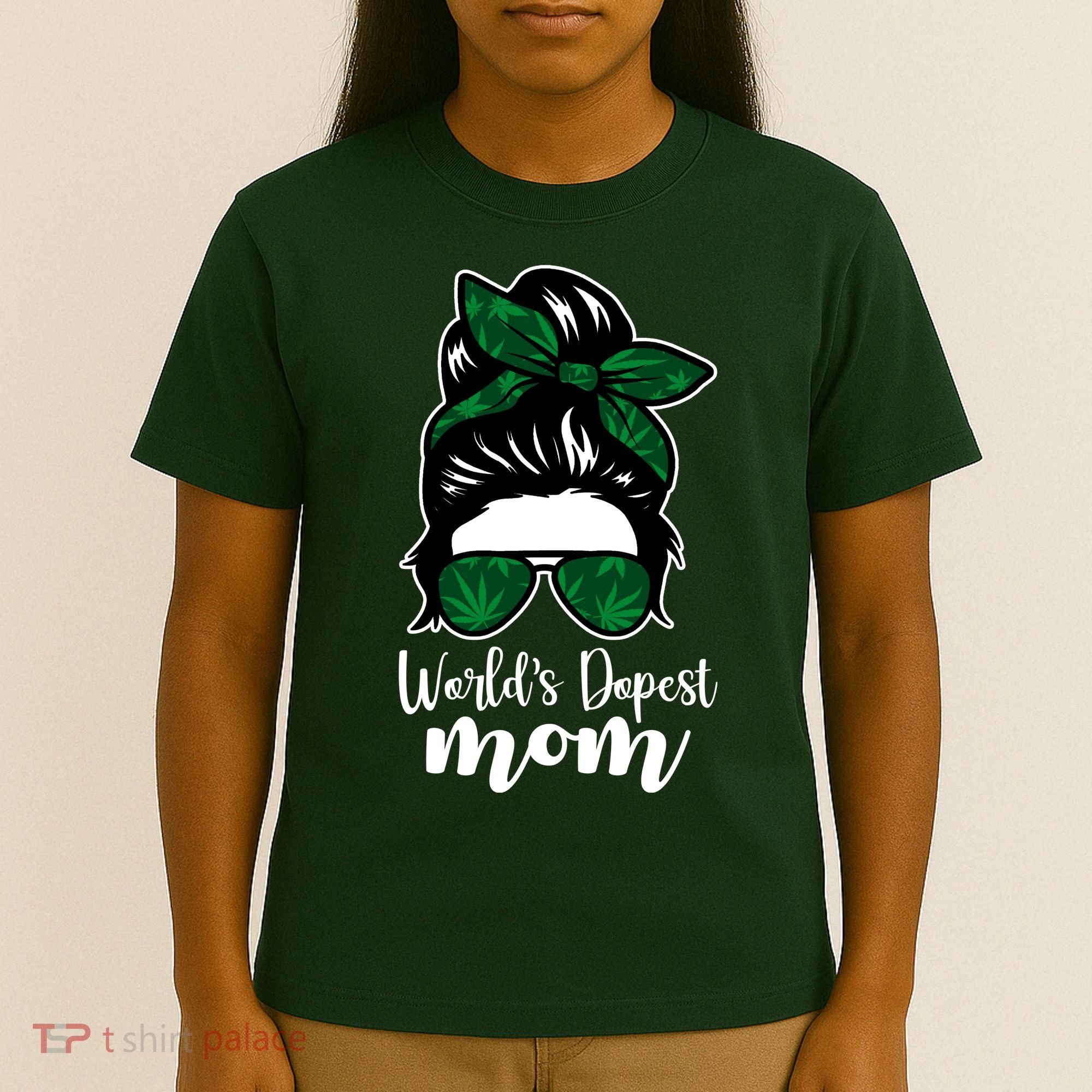World's Dopest Mom Weed Hair Bun T-Shirt