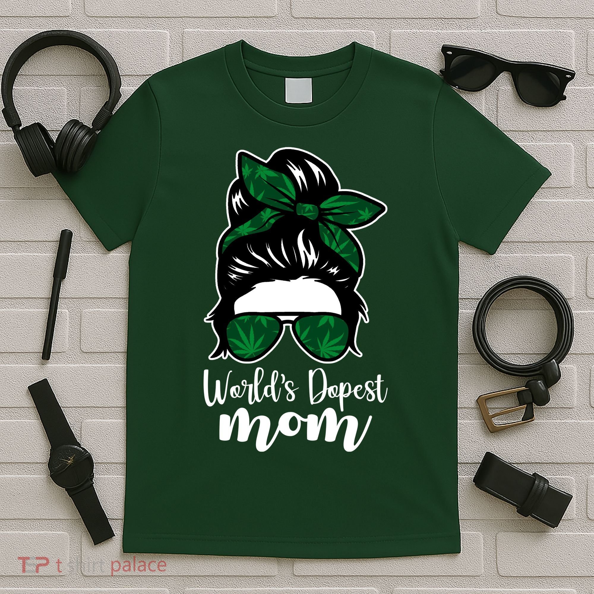World's Dopest Mom Weed Hair Bun T-Shirt