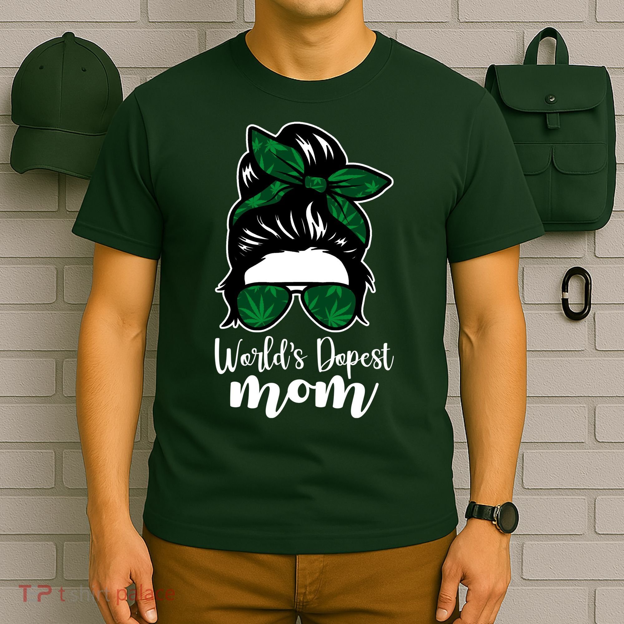 World's Dopest Mom Weed Hair Bun T-Shirt
