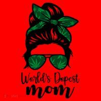 World's Dopest Mom Weed Hair Bun Santa Hat thumb 1