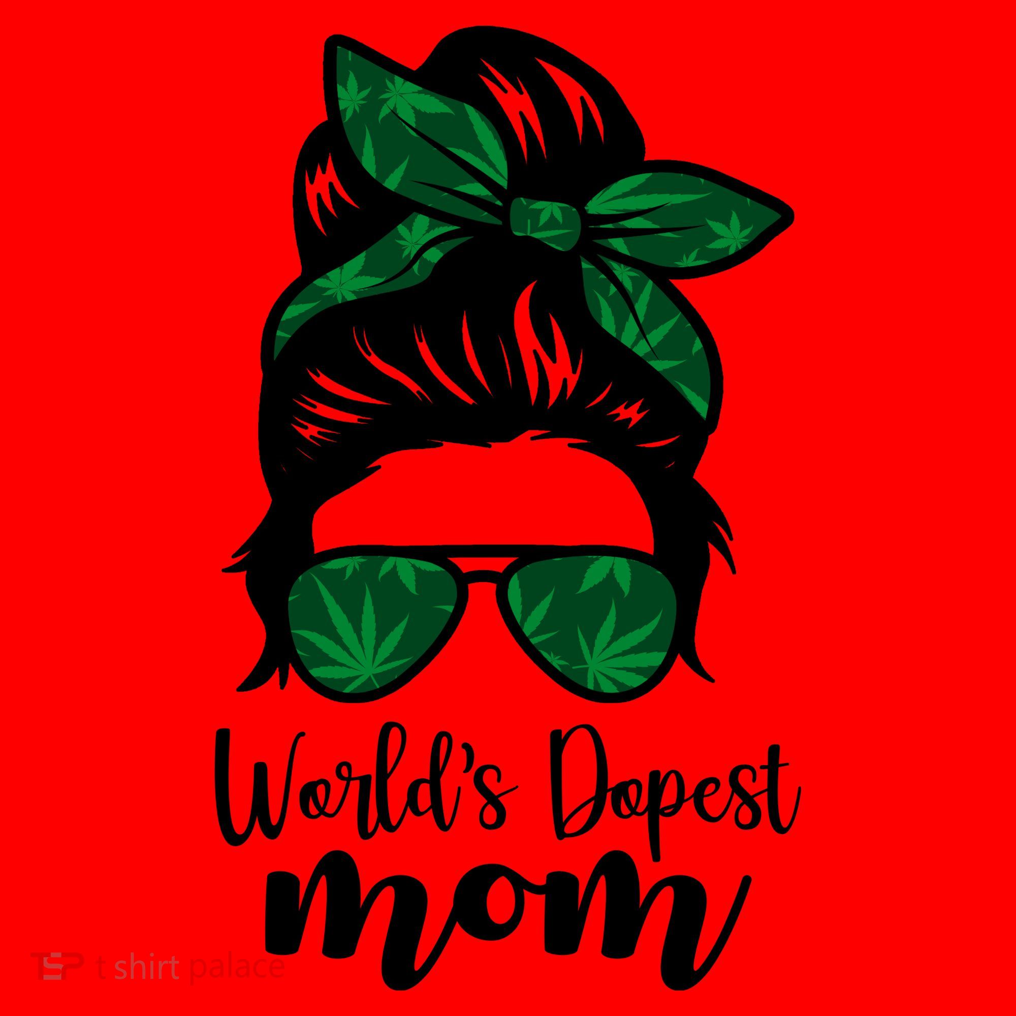 World's Dopest Mom Weed Hair Bun Santa Hat