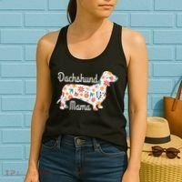 Womens Dachshund Mama Wiener Dog Doxie Mom Funny Cute Gift Cute Women's Tank Top thumb 2