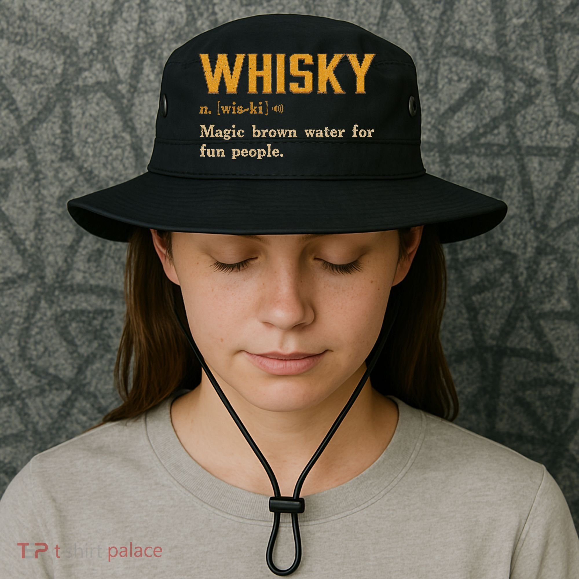 Whiskey Definition Magic Brown Water For Fun People Bucket Hat