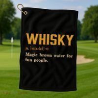 Whiskey Definition Magic Brown Water For Fun People Golf Towel thumb 1