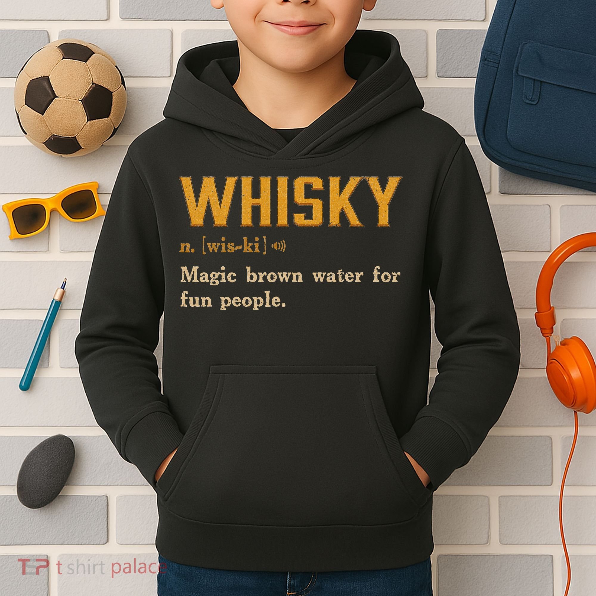 Whiskey Definition Magic Brown Water For Fun People Kids Hoodie