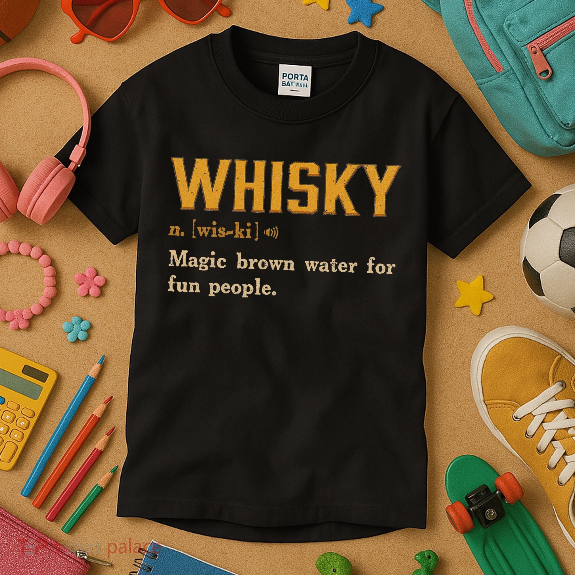 Whiskey Definition Magic Brown Water For Fun People Kids T-Shirt
