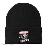 Warning Does Not Play Well With Liberals Beanie thumb 0