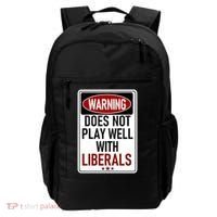 WARNING Does Not Play Well With LIBERALS Backpack thumb 0
