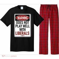 WARNING Does Not Play Well With LIBERALS Pajama Set thumb 0