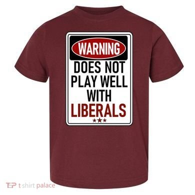 WARNING Does Not Play Well With LIBERALS Toddler T-Shirt