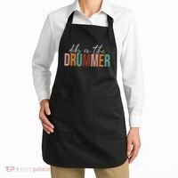 Wife Dibs On The Drummer Funny Drummer  Apron thumb 2