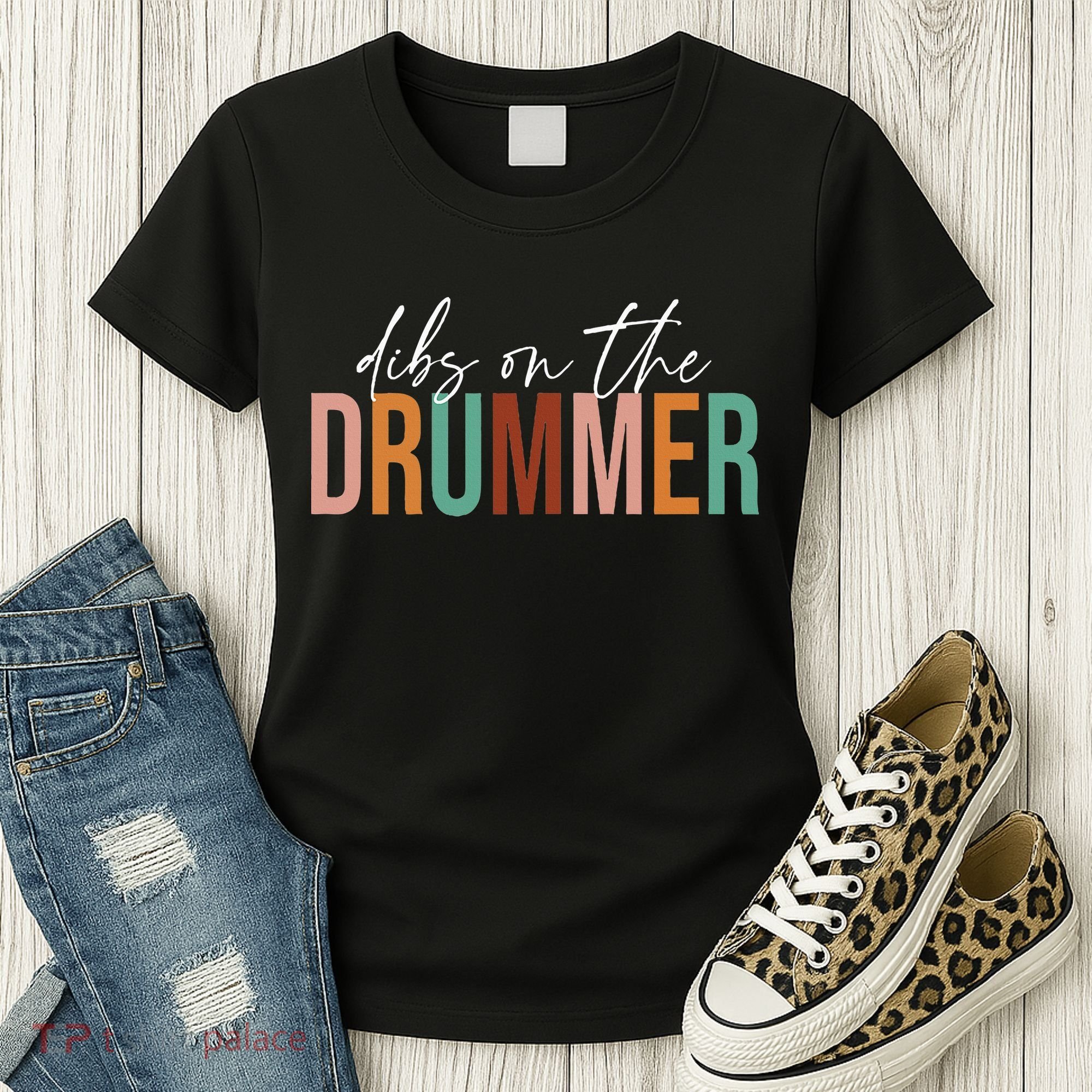 Wife Dibs On The Drummer Funny Drummer  Women's T-Shirt