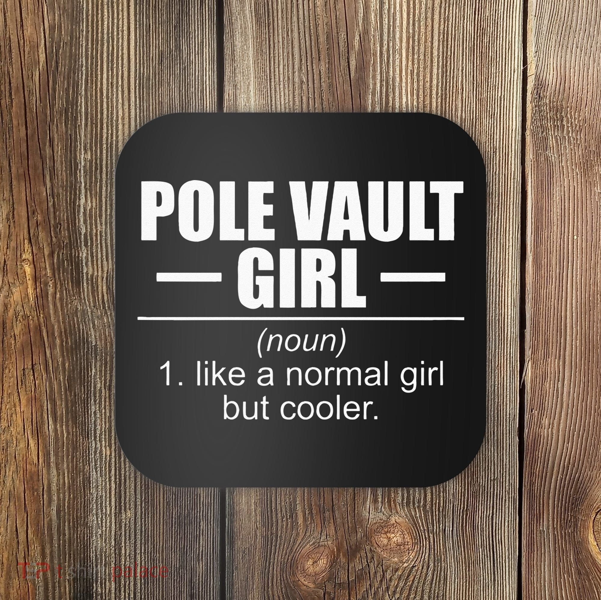 Womens Definition Pole Vault Girl Athlete High Jump Gift Vaulting Coaster