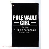 Womens Definition Pole Vault Girl Athlete High Jump Gift Vaulting Golf Towel thumb 0