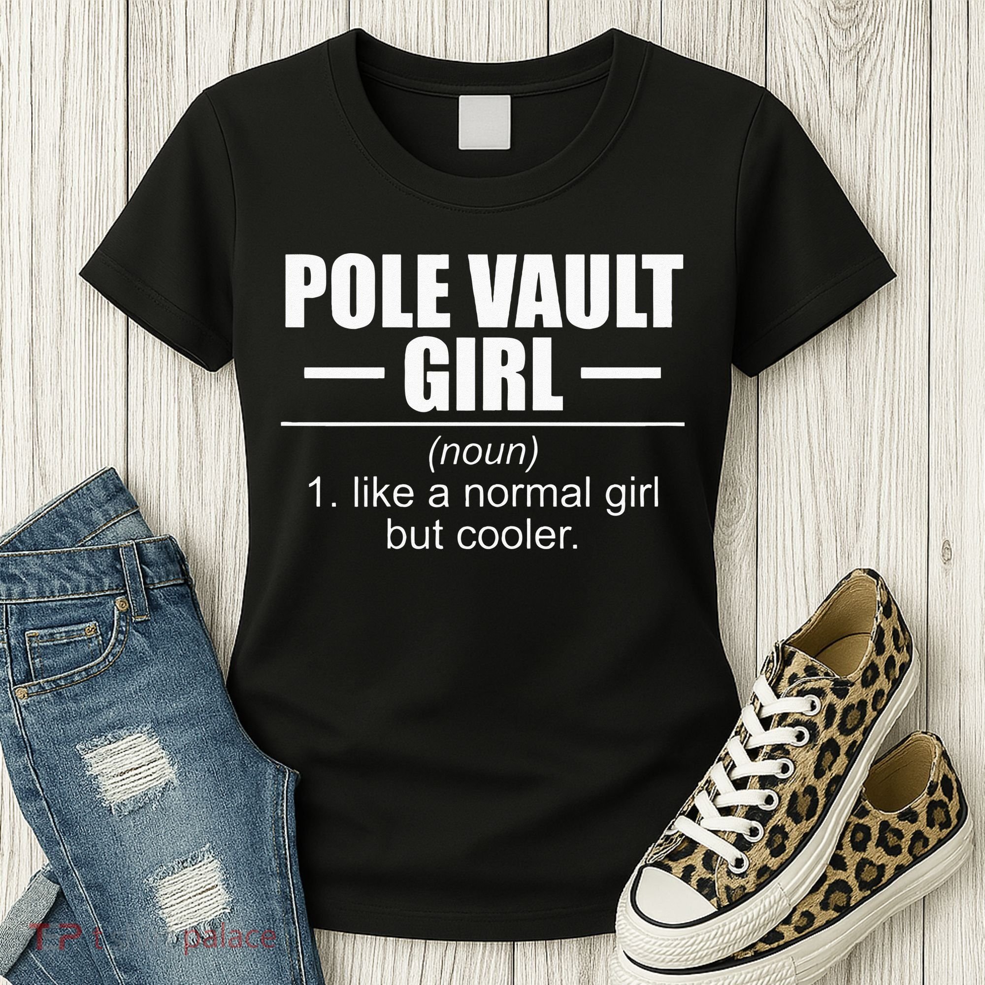 Womens Definition Pole Vault Girl Athlete High Jump Gift Vaulting Women's T-Shirt