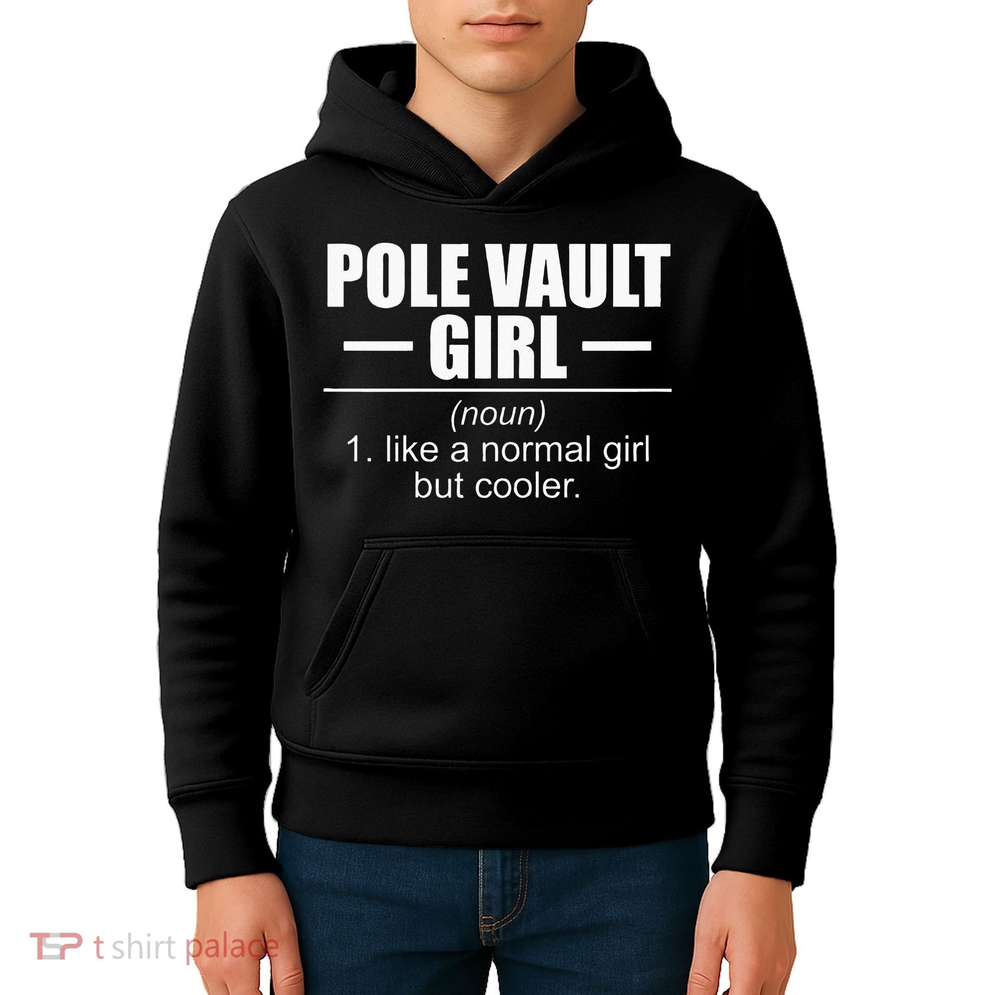 Womens Definition Pole Vault Girl Athlete High Jump Gift Vaulting Kids Hoodie