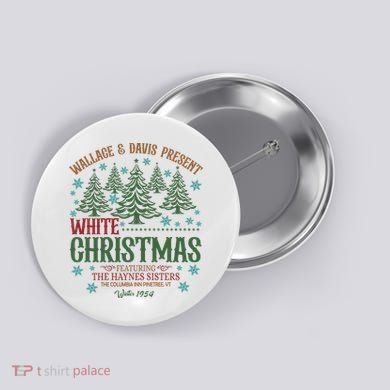 Wallace & David Present White Christmas Wallace & David Christmas M Button