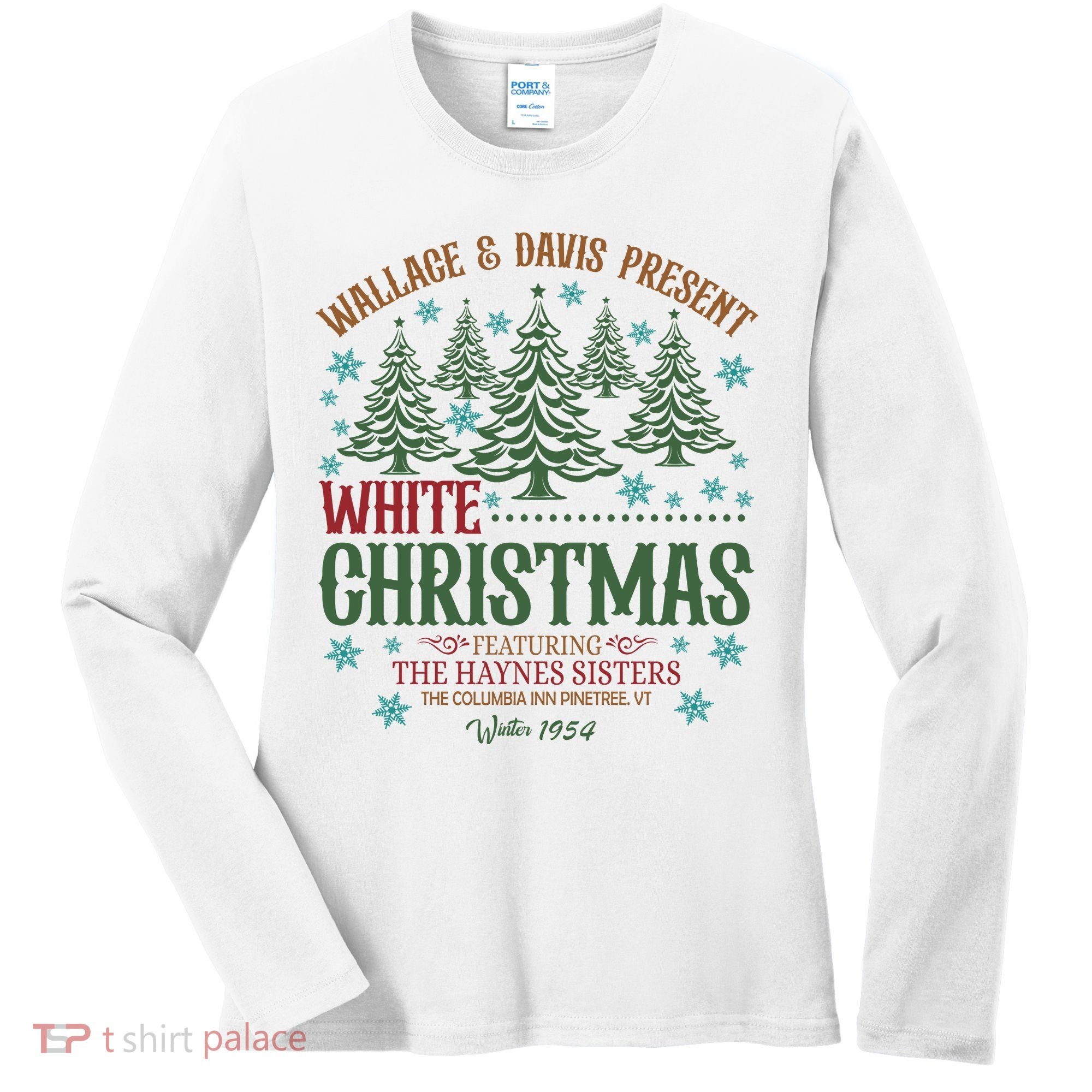Wallace & David Present White Christmas Wallace & David Christmas M Women's Long Sleeve Shirt