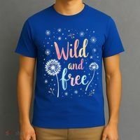 Wildflower Dandelion Rainbow Wild and Free Dandelion Flowers  T-Shirt thumb 3