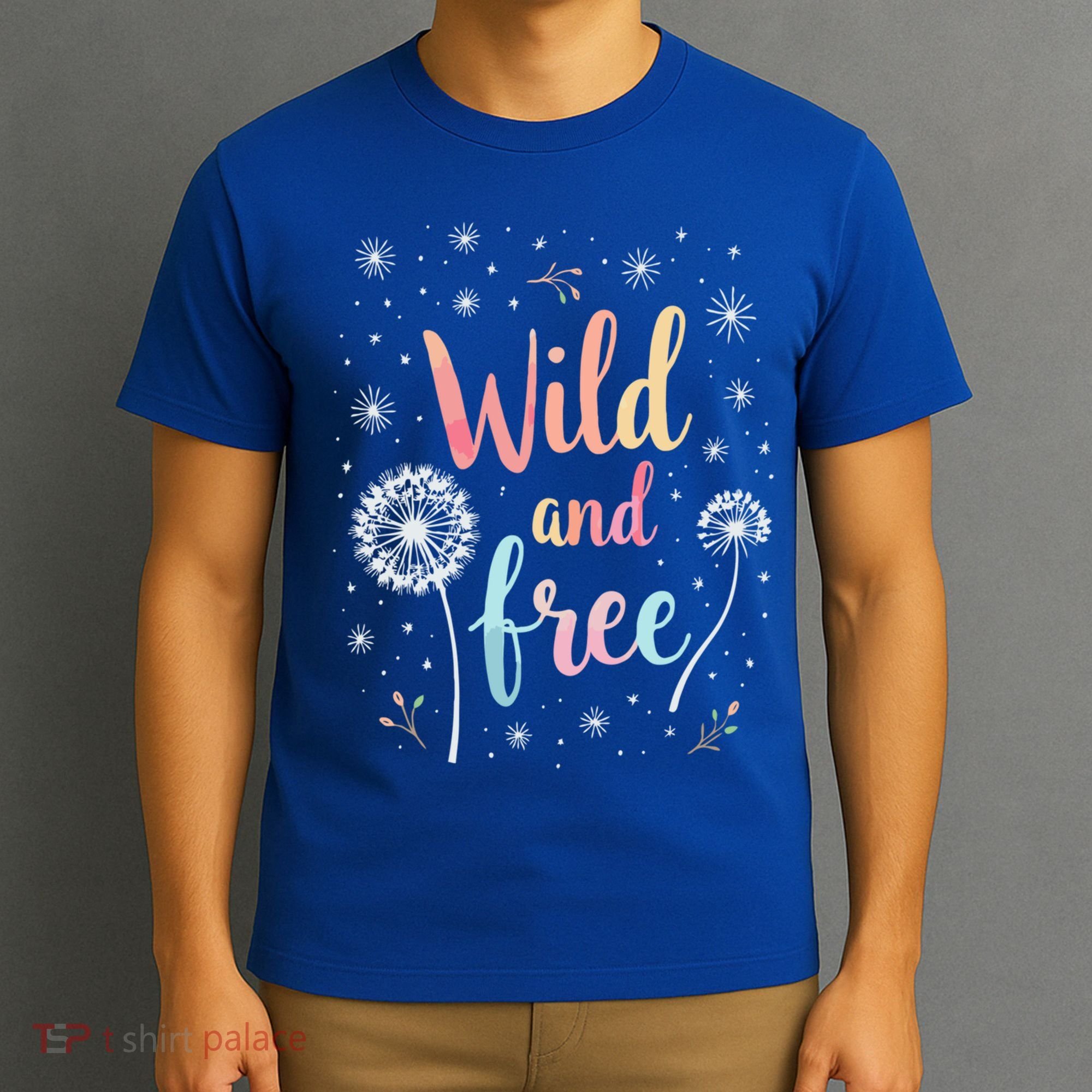Wildflower Dandelion Rainbow Wild and Free Dandelion Flowers  T-Shirt