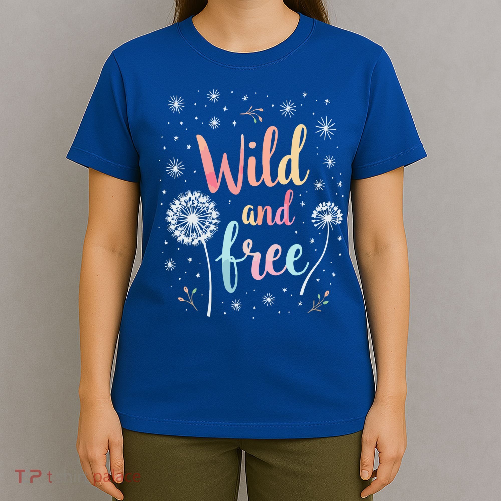 Wildflower Dandelion Rainbow Wild and Free Dandelion Flowers  T-Shirt