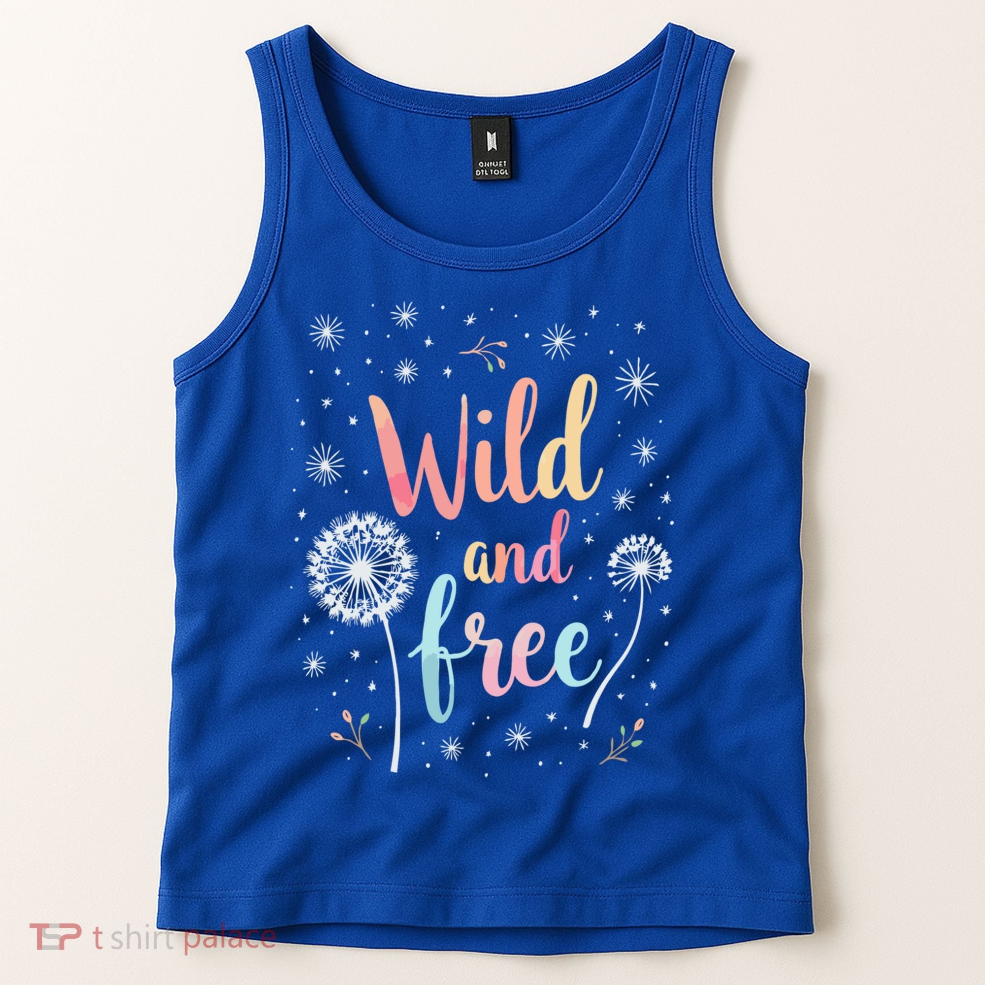 Wildflower Dandelion Rainbow Wild and Free Dandelion Flowers  Tank Top