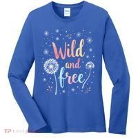 Wildflower Dandelion Rainbow Wild and Free Dandelion Flowers  Women's Long Sleeve Shirt thumb 0