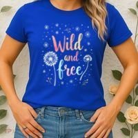 Wildflower Dandelion Rainbow Wild and Free Dandelion Flowers  Women's T-Shirt thumb 2