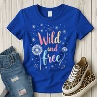 Wildflower Dandelion Rainbow Wild and Free Dandelion Flowers  Women's T-Shirt thumb 3