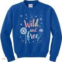 Wildflower Dandelion Rainbow Wild and Free Dandelion Flowers  Kids Sweatshirt thumb 0