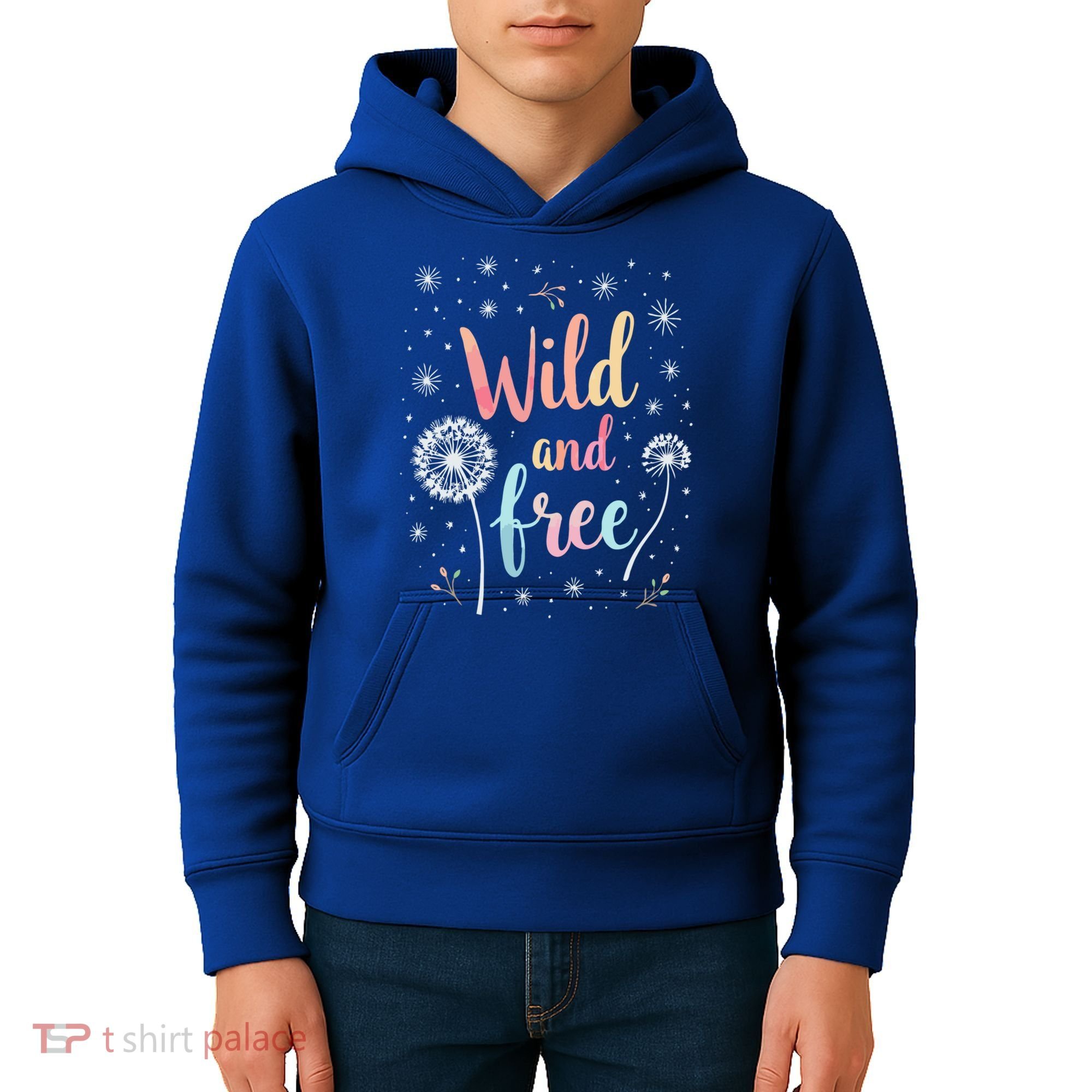 Wildflower Dandelion Rainbow Wild and Free Dandelion Flowers  Kids Hoodie