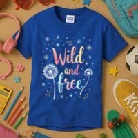 Wildflower Dandelion Rainbow Wild and Free Dandelion Flowers  Kids T-Shirt thumb 3