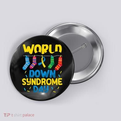 World Down Syndrome Day Awareness Socks  Wo kid Button