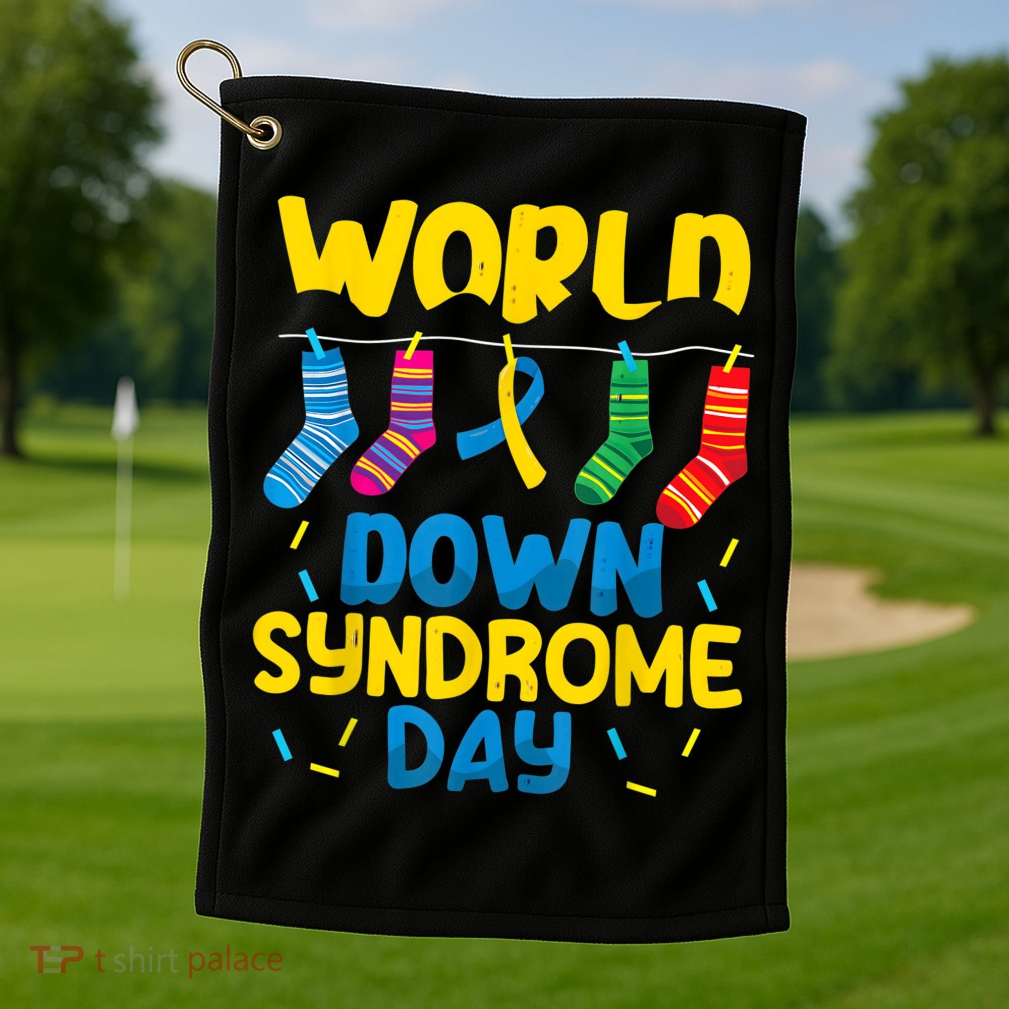 World Down Syndrome Day Awareness Socks  Wo kid Golf Towel