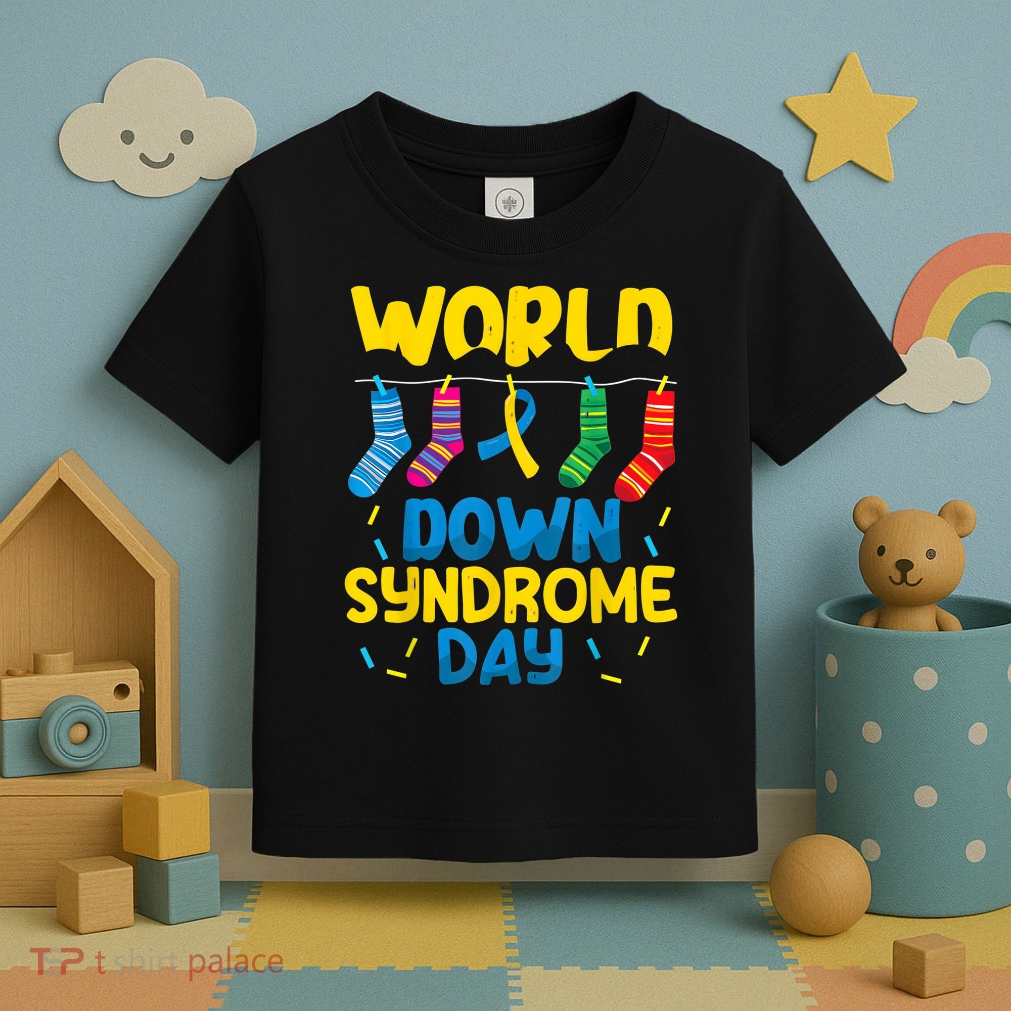 World Down Syndrome Day Awareness Socks  Wo kid Toddler T-Shirt