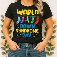 World Down Syndrome Day Awareness Socks  Wo kid Women's T-Shirt thumb 2