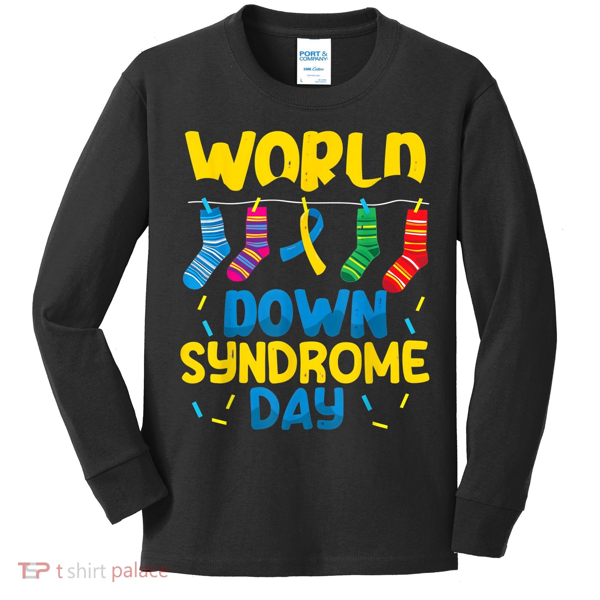 World Down Syndrome Day Awareness Socks  Wo kid Kids Long Sleeve Shirt